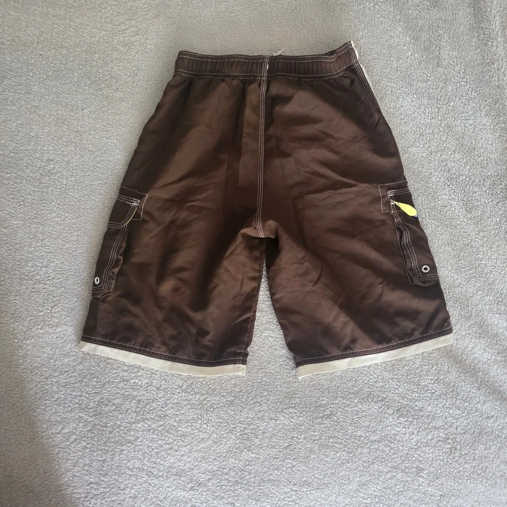 Sand N Sun Brown Boys Swim Trunks Size M 8/10